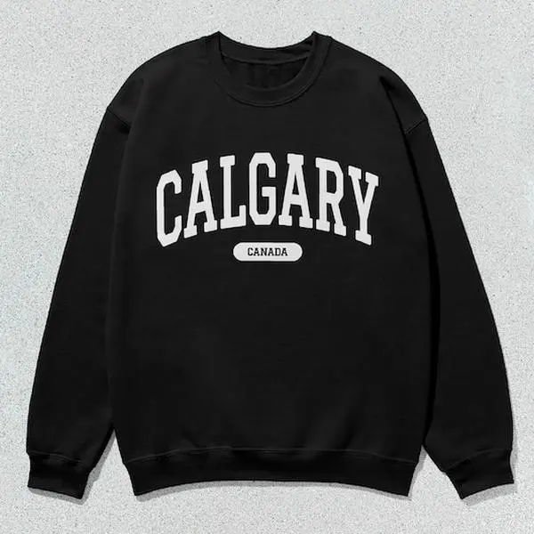 Calgary Canada Sweatshirt, Unisex Collegiate Graphic Pullover, Casual Soft Long Sleeve Crewneck, Tops