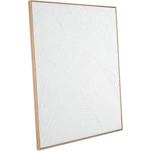 Framed Neutral Abstract Wall-Art Painting - Large Abstract Canvas Wall Decor 3D Curve Illustrations Hand painting for Living Room, Bedroom, Office - 2 Piece 28 x 40 Inch, Ready to Hang