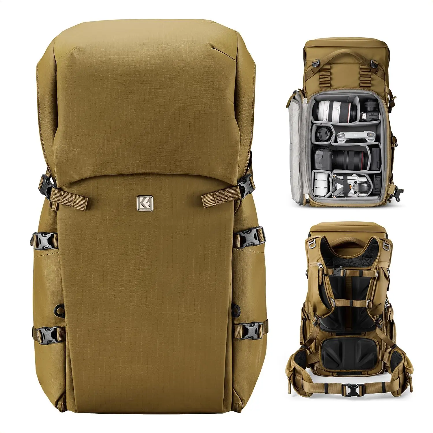 【DealsForYouDays】K&F CONCEPT Camera Backpack, 40L Large Capacity Camera Bag, Waterproof DSLR Camera Back Pack, Extra Large Photography Bag Backpack