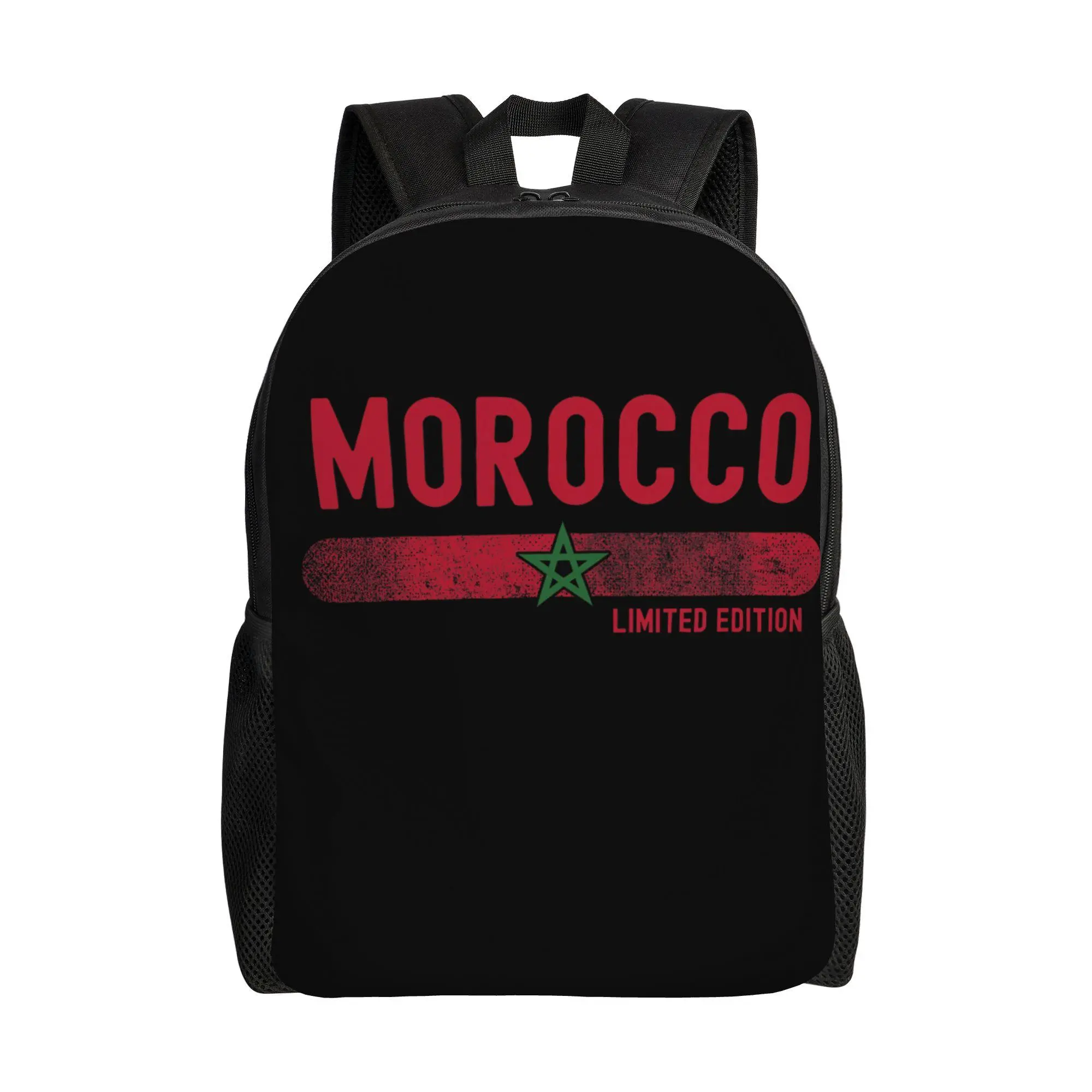 Morocco Flag        Moroccan Backpack  Male Polyester Daily Backpacks Big Kawaii High School Bags Rucksack