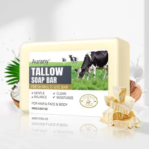 Tallow Soap Bar - Natural Soap Bar, Summer Cooling Cleaning Bar, for Men & Women Cleansing & Moisturizing Facial Cleanser & Shower, Holiday Gift Set for Men & Women - 100g
