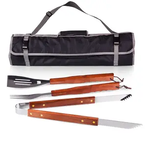 3-Piece BBQ Tote & Grill Accessories Set