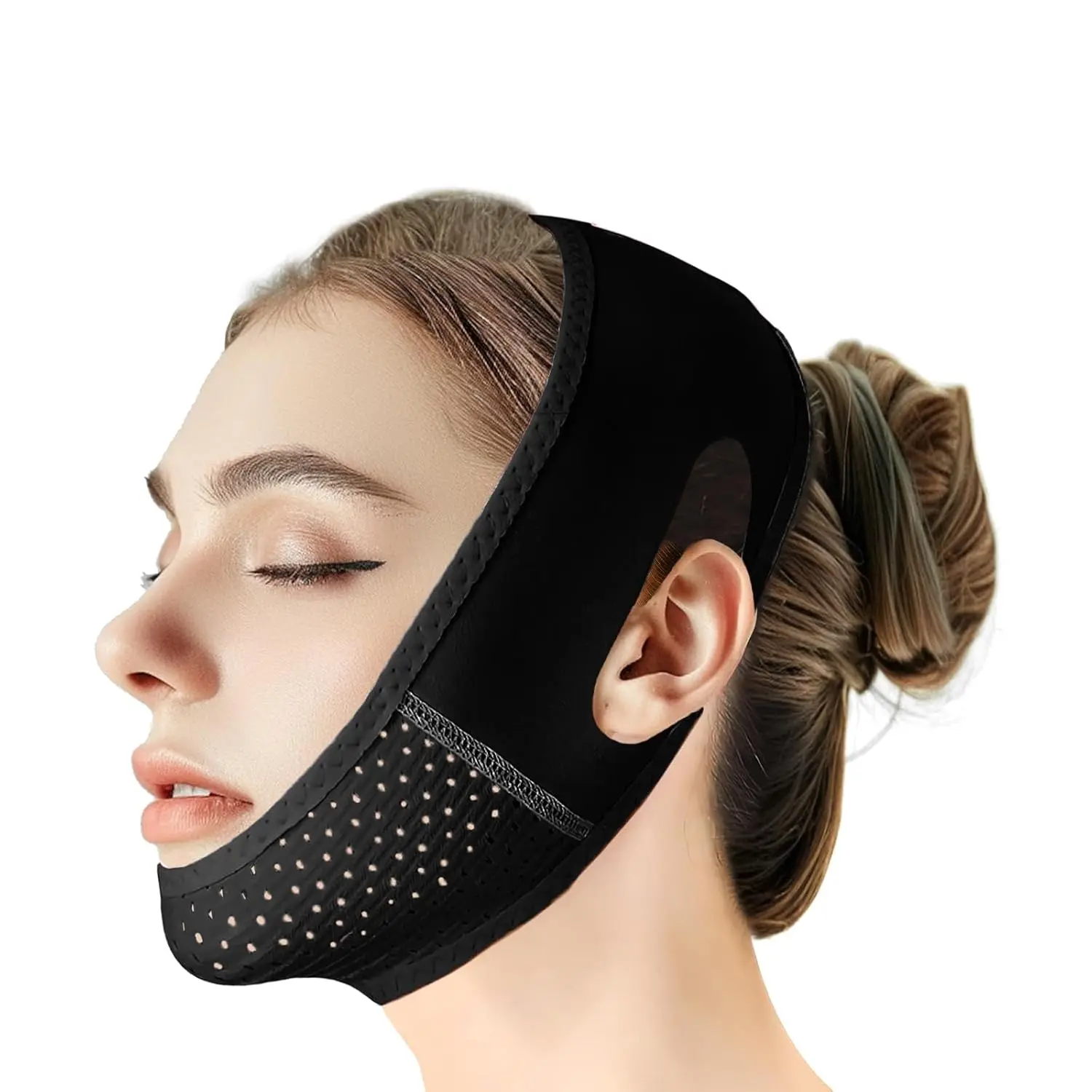 Advanced V-Shape Lifting Mask, Reusable V-Shape Lifting Mask with Chin Strap, Reduces Chin and Double Chin, Tightens Loose Skin, Facial Tools, Facial Shaping Tool