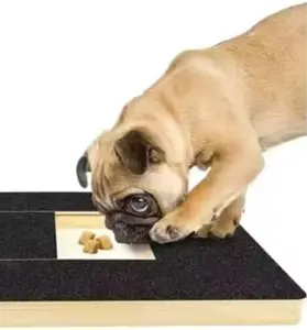 Dog Nail Scratch Board 14.55x10.39 inch (37x26.4 cm) - Bamboo Wood Scratch Pad with Treat Box - Stress-Free Dog Scratch Pad for Nails - Scratching Nail File Board