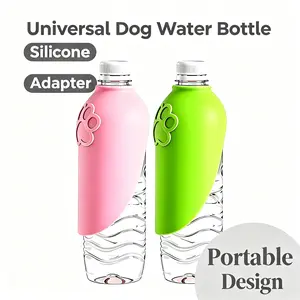 Dog Water Bottle Attachment for Any Bottle, Portable Foldable Dog Water Bowl, Leakproof Pet Water Dispenser for Travel, Walks, Hiking & Summer Outdoor Use