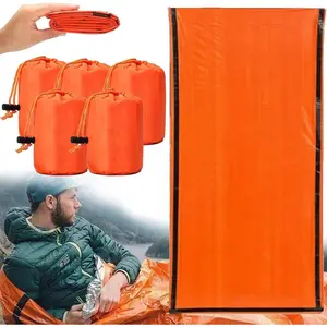 Sierra Madre Emergency Sleeping Bag 84"X36" Waterproof Thermal Bivy Sack for Survival, Pocket Size Outdoor Camping and Hiking Blanket