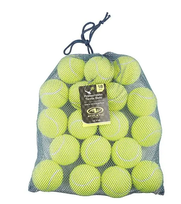 Athletic Works Pressureless Tennis Balls, 18-Pack, for Training and Dog Play