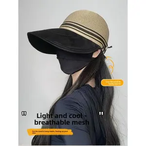 Outdoor sports cap, outdoor sun protection cap, women's fisherman hat, hollowed-out breathable UV protection, baseball cap, sunshade cap, sun hat