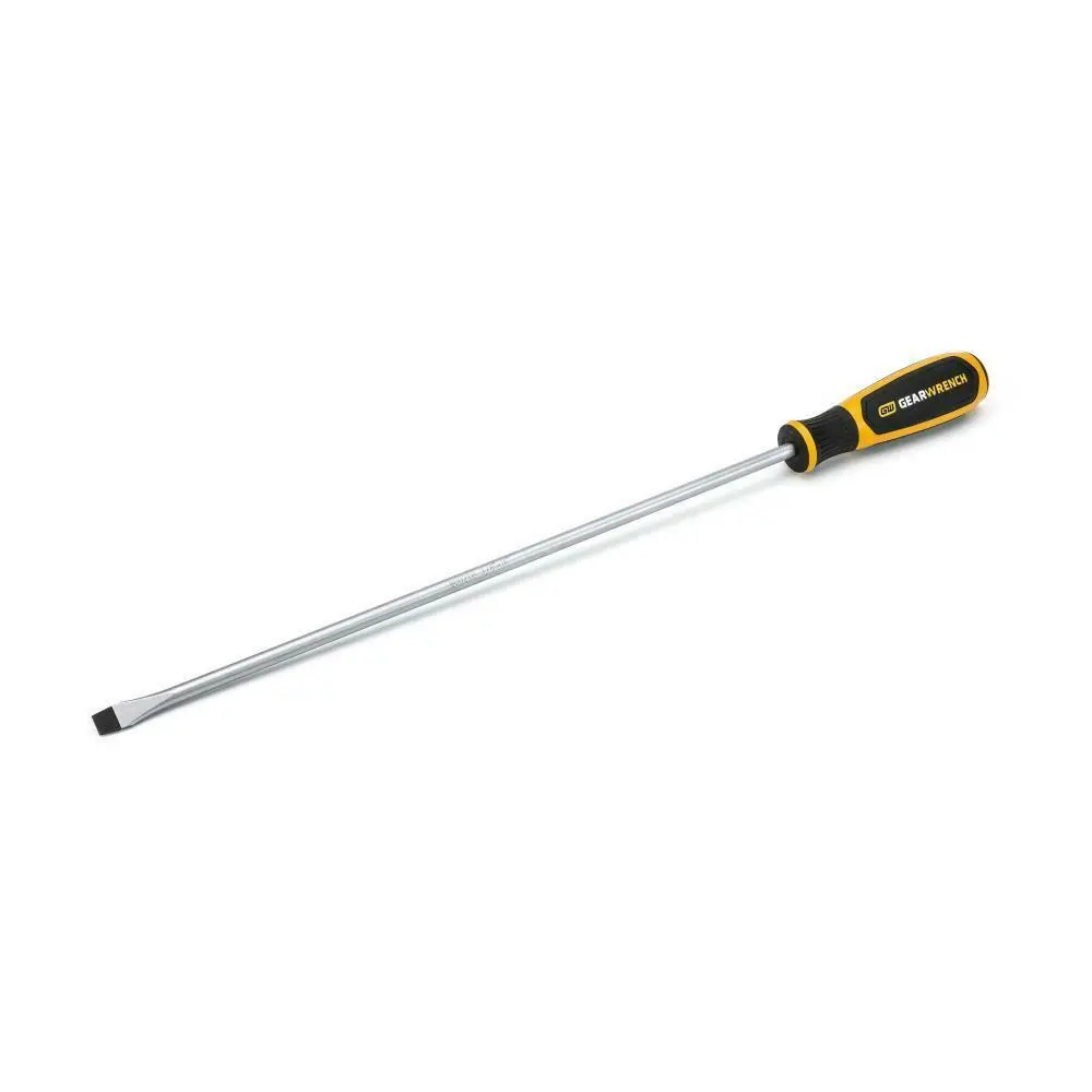 GearWrench 0.375 x 16 in. Slotted Dual-Material Flat-Head Screwdriver, Hand Tools for Hardware Applications, Flat-Head Flat-Head Screwdrivers