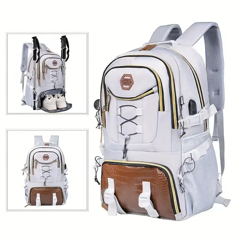 Unisex Large Capacity Athletic Travel Laptop Backpack - Water Resistant, Lightweight, Durable, Built-in Organizer, Separate Shoe Comp, Multiple Pockets - Carry On Luggage for Daily Commute, Hiking, Unisex Names