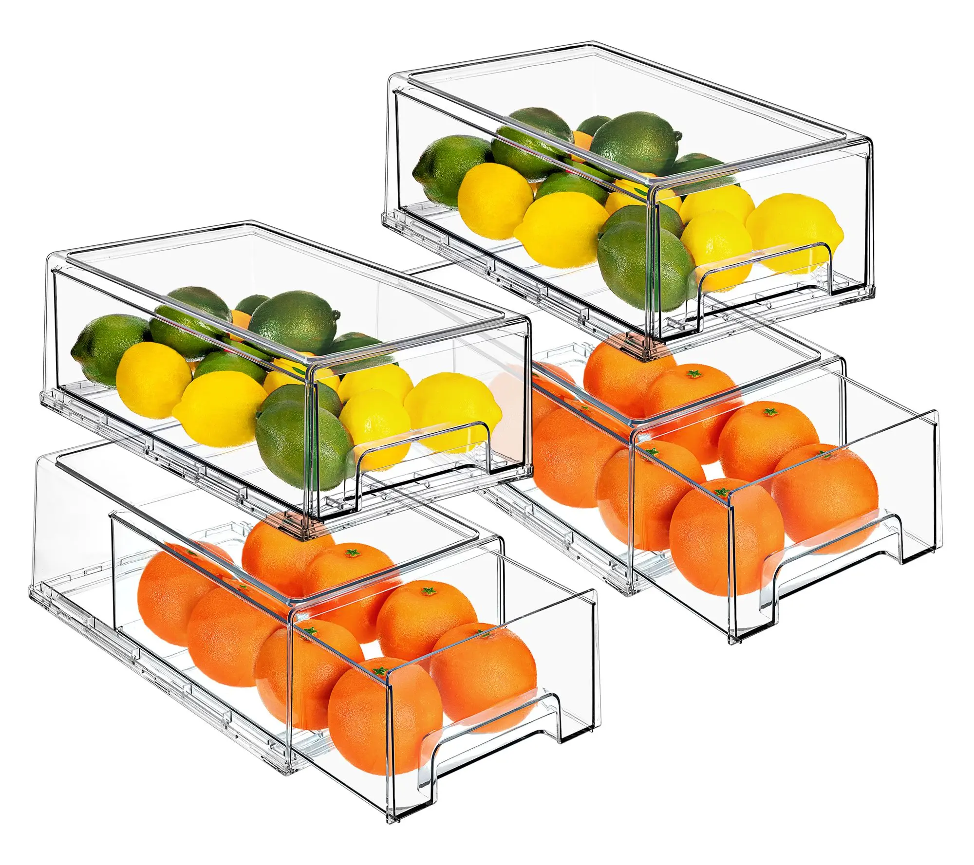 Sorbus 4-Pack Medium Clear Plastic Pull Out Drawer Organizers