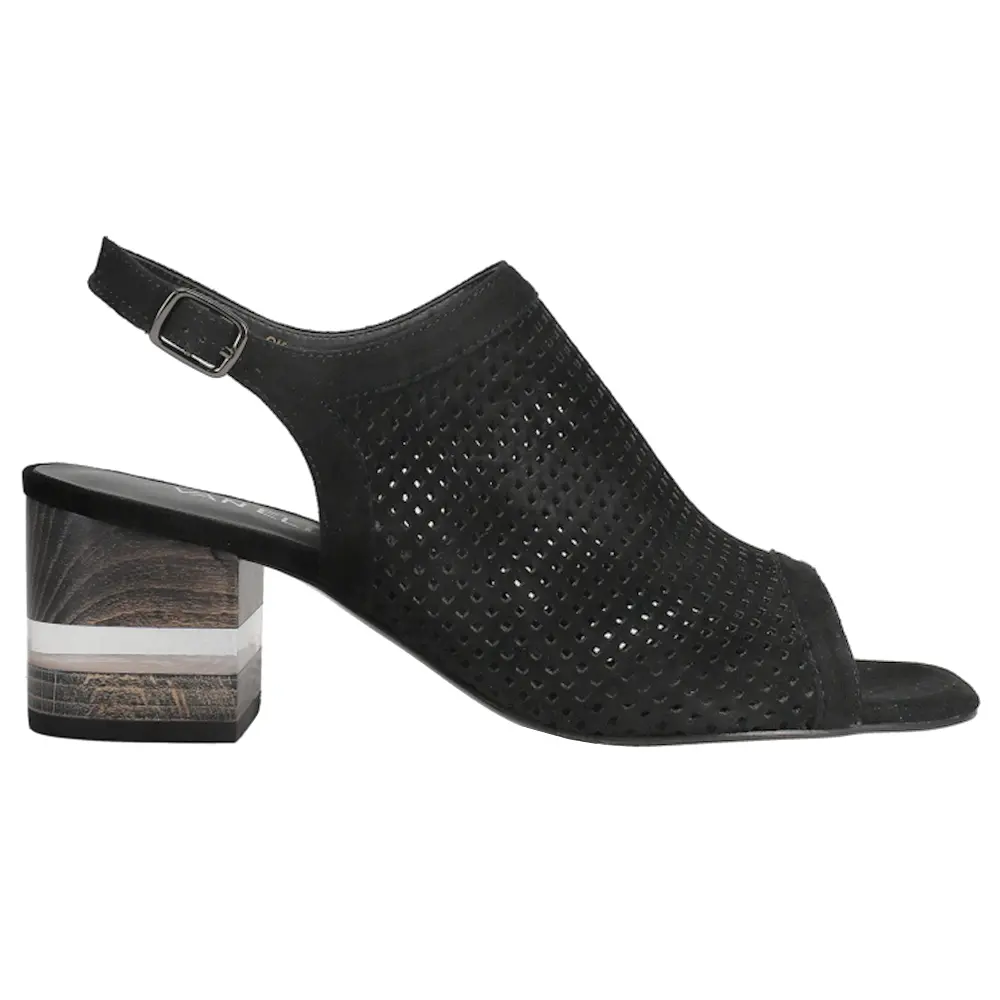 VANELi Womens Elija Perforated Block  Casual Sandals Casual Mid Heel 2-3" - Black