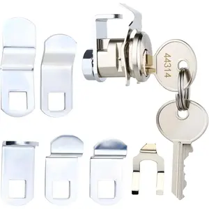 Universal Mailbox Locks with 2 Keys for Almost All Locking Mail Boxes Comes with 5 Different Lock Plates, Nickel Finish