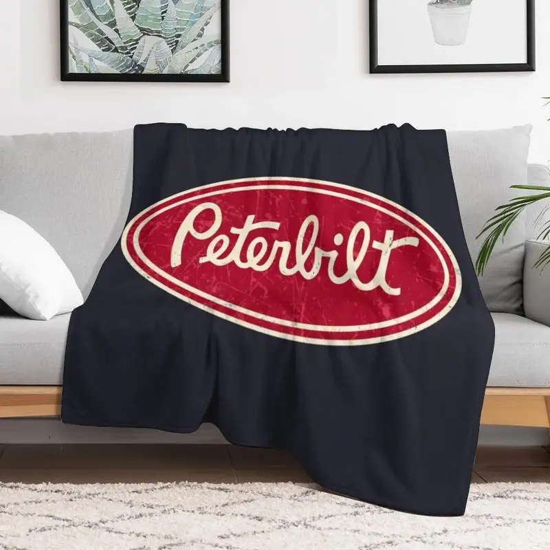Peterbilt Truck Racing Vintage Throw Blanket Bed linens Soft Big Blankets Multi-Purpose for babies Blankets