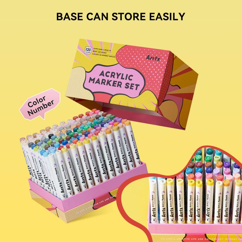 Arrtx 120 Anime Colors Acrylic Markers Brush Tip Paint Pens 120A Art Materials Art School Supplies Artist Grade Arrtx 120 Anime Colors Acrylic Markers Brush Tip Paint Pens 120A Art Materials Art School Supplies Artist Grade