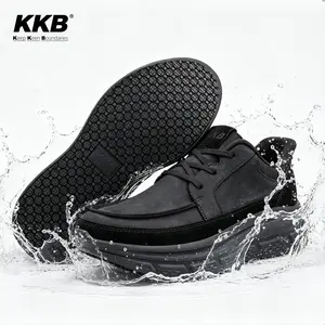 【2026 Recién llegado】Men's Leather Non-Slip Work Easy Slip Loafers Boat Casual Waterproof Sneakers Shoes with Arch Support