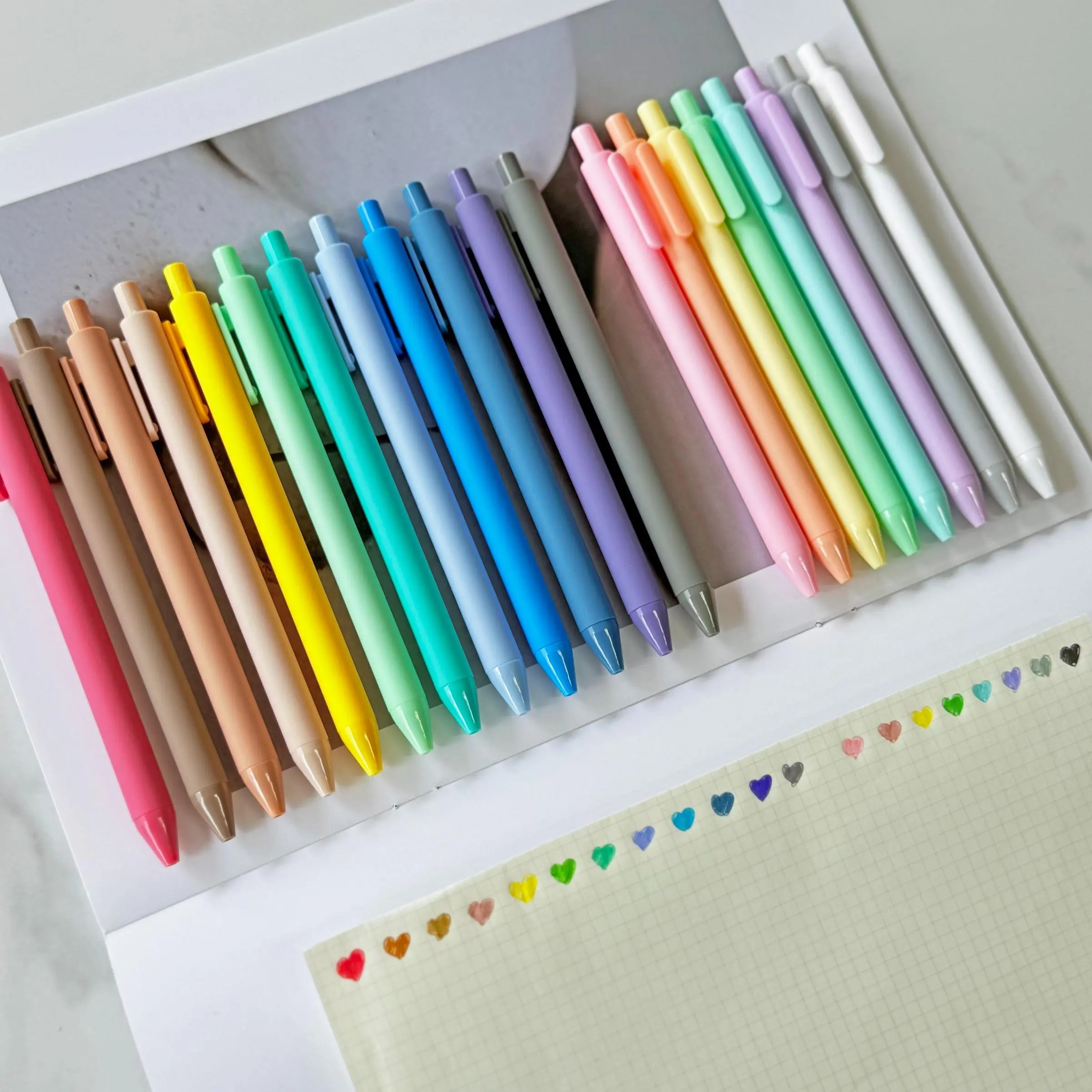 Colorful Gel Pen Set, 20pcs/set Retractable Gel Ink Pen, Colorful, Cute & Aesthetic Pens for Journaling, Writing, Office, School, Colorful Precision Pens
