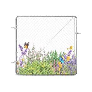 VEVOR Chain Link Fence Gate, 70x 72 in, Adjustable Chain Link Fence Panel, Fit 3 ft (W)x 4 ft (H) Garden Fence Gate Opening, Rust-Resistant Galvanized Fencing Gate for Farm Posts Not Included
