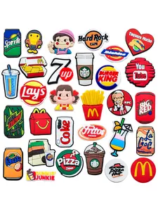 8/9/12/30PCS fast food and beverage shoe accessory set, cartoon food series, designed for comfort, durability and fashion, suitable for daily wear, is an ideal gift for fashionistas Crocs accessories, including surprise gifts such as Fujiya and Le Shi.