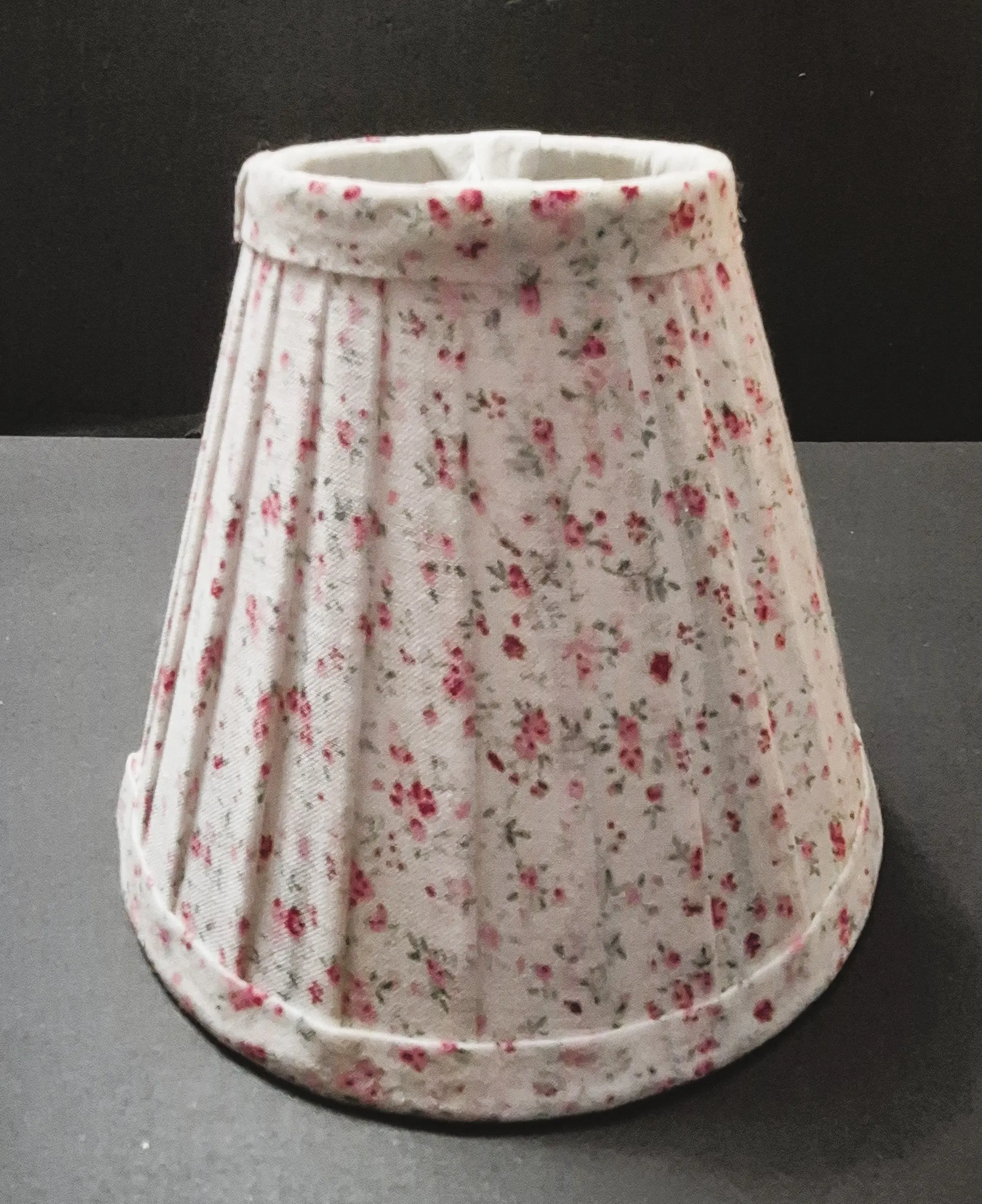Rose Chintz Chandelier Lamp Shade | Cotton Linen | 3/4" Top x 5.75" Bottom x 5"H
