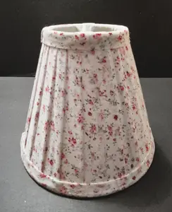 Rose Chintz Chandelier Lamp Shade | Cotton Linen | 3/4" Top x 5.75" Bottom x 5"H