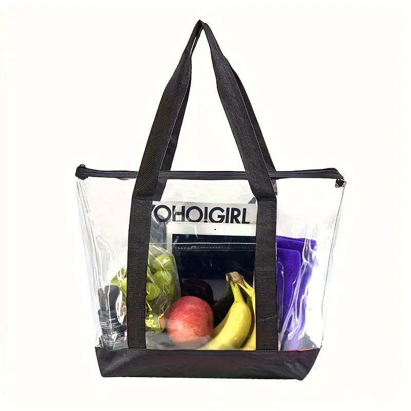 Large Capacity Clear Tote Bag, High Quality PVC Shoulder Bag, Trendy Summer Beach Bag for Travel Sports Swimming
