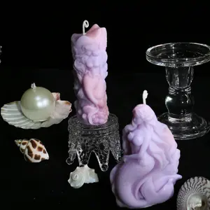 Mermaid Shaped Candle, 4 Colors Available, Soy Wax, Style Creative Gift, Home Decor, Desktop Decoration, Aromatherapy, Holiday Decor, Floral Candle, Handmade Flower Candle