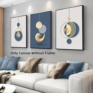 Abstract Geometric Pattern Unframed Painting, 3 Counts/set Modern Canvas Wall Art, Wall Decor for Home Living Room Bedroom Study Room, Ornaments