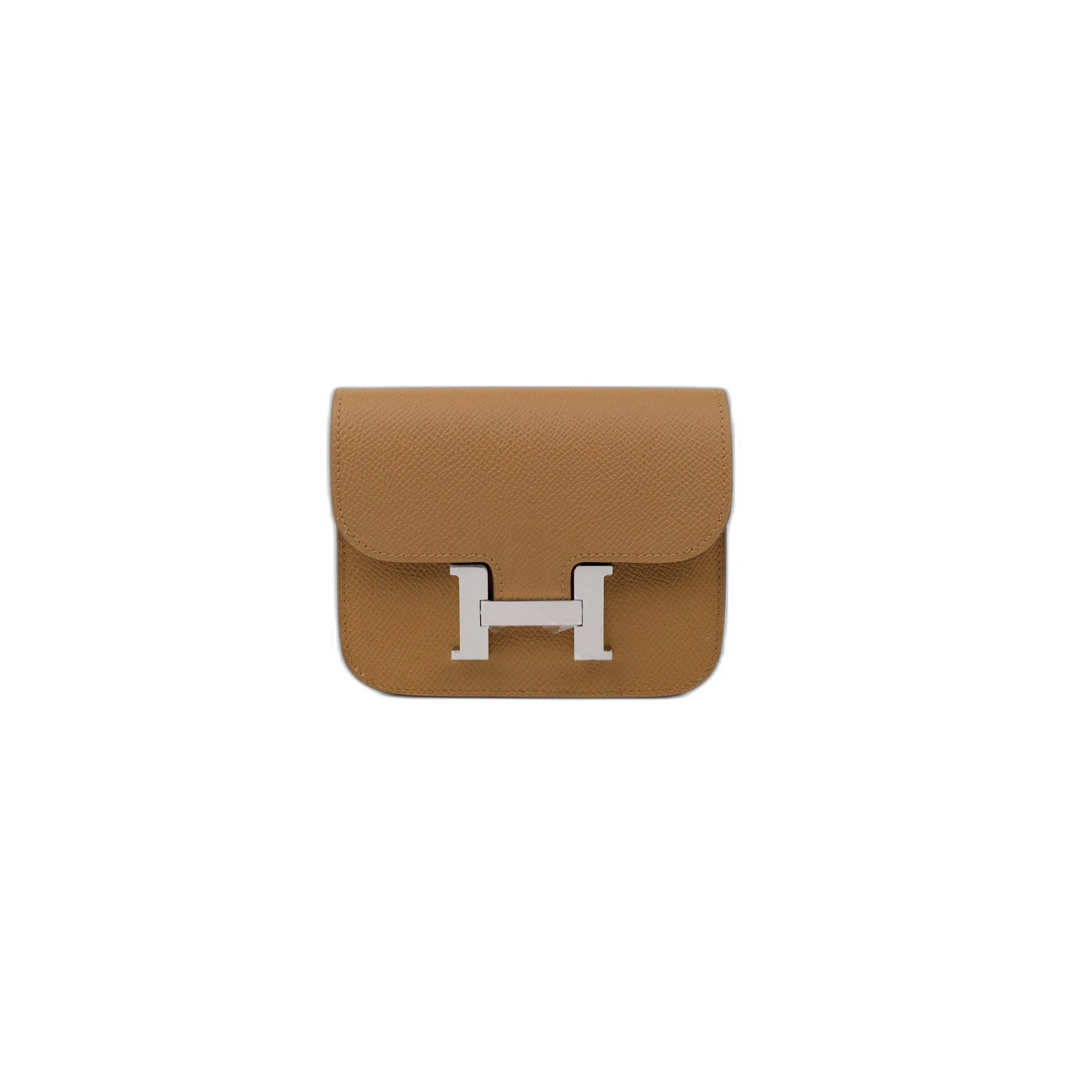 Pre-owned Leather Small Leather Goods Hermès Sesame Brown Tan Epsom Constance Slim Wallet