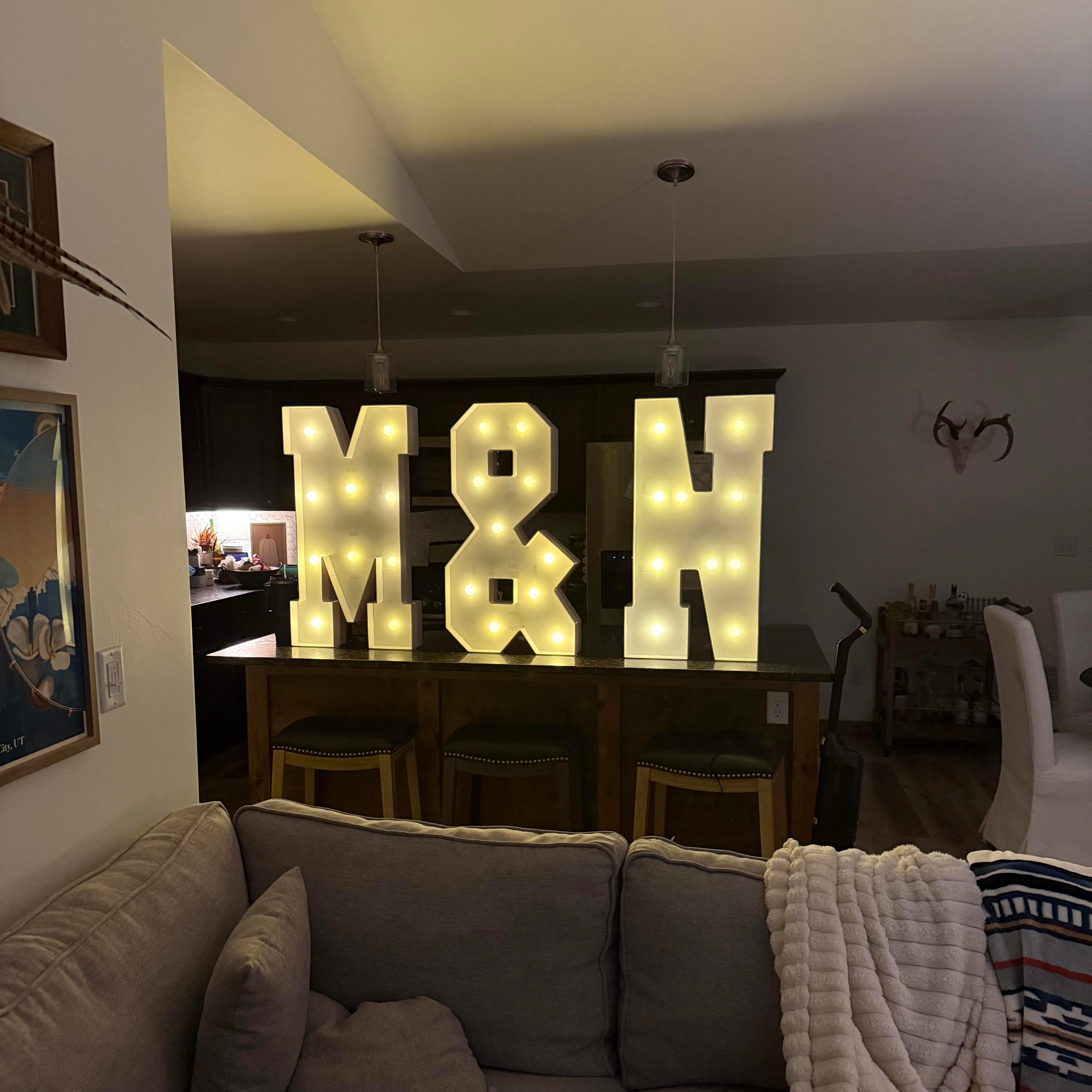 3FT Marquee Numbers & Letters 0-9 & A-Z, Easy DIY Assembly, 3FT/36in LED Warm Light Up Mosaic Paper Foam Numbers & Letters for First Birthday Party Birthdays Graduation Party Anniversary Wedding Proposal Baby Shower 1 year Party #SummerVibes summerwins