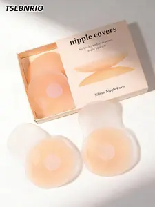Women Silicone Nipple Covers Reusable Adhesive Pads for Strapless Dresses, Seamless Light Matte Petal Design, Wedding Use