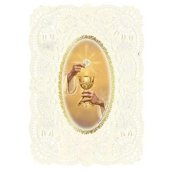 Deluxe Embossed Holy Card for First Communion