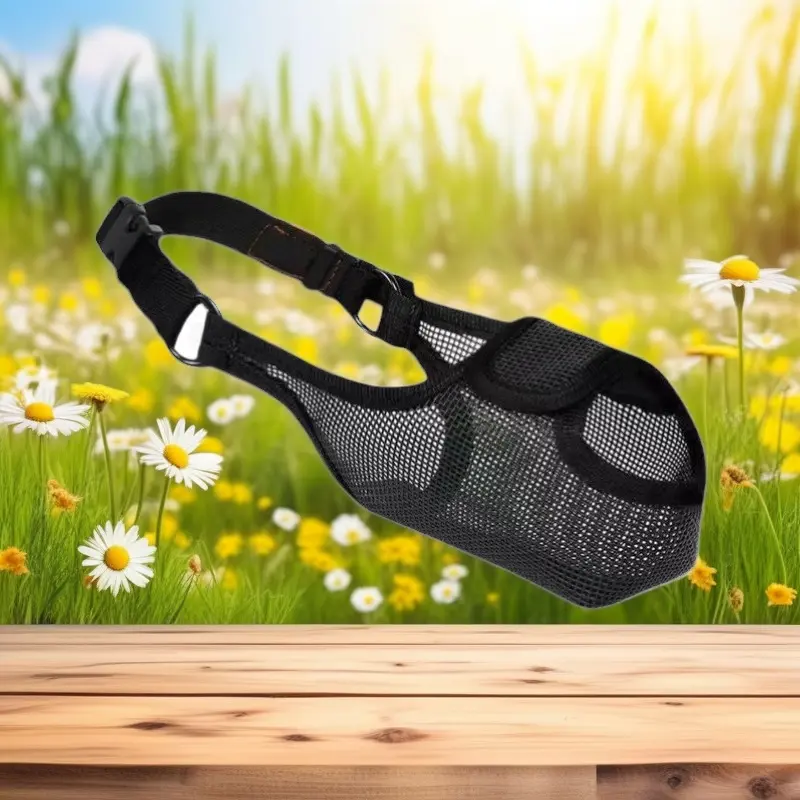 Breathable Mesh Dog Muzzle With Exposed Nose Design, Soft Anti-Chafe Humane Dog Mouth Cover Allows Panting & Drinking, Anti Bite Anti Bark Anti Scavenging Adjustable Pet Muzzle for Small Medium Large Dogs Walking Grooming