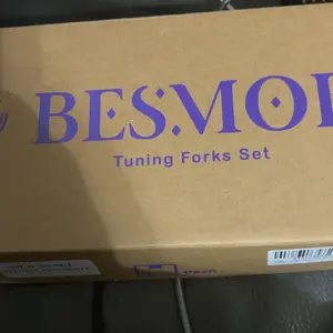 Besmory Tuning Fork Set for Healing 128HZ 136.1HZ 256HZ 384HZ with Reflex Hammer 4-Piece Tuning Fork Set for Chakras Sound Therapy Healing Medicine Stress Aluminum