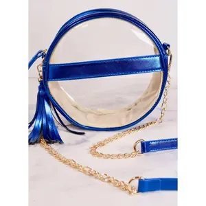 Caroline Hill - Madison Clear Crossbody METALLIC ROYAL