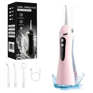 Water Flosser (200 ml) Wireless Water Flosser Waterproof design, USB rechargeable, 3 modes and 4 intensity settings, USB rechargeable, portable oral care, effectively removes tartar and plaque, replaceable nozzles, makes a great gift lightweight handle