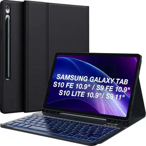 for  Galaxy Tab S9 Fe Case with Keyboard, 7-Color Backlit,  Detachable Keyboard & S Pen Holder,  Keyboard Case for Tab S10 Lite/ S10 FE/S9 FE 5G 10.9" & Tab S9 11''