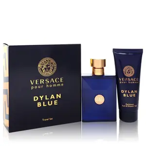 Versace Dylan Blue for Men 2-Piece Travel Set (3.4 Ounce Eau de Toilette Spray + 3.4 Ounce Perfumed Body & Shower Gel)