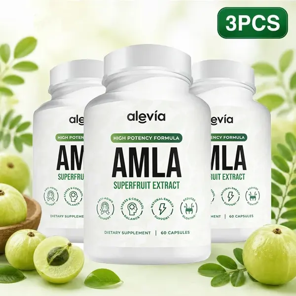 3x Alevia Organic Amla Capsules 1000mg Indian Gooseberry Antioxidant Supplement