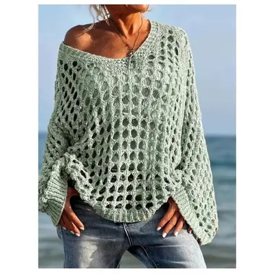Baggy Crochet Sweater TikTok Shop