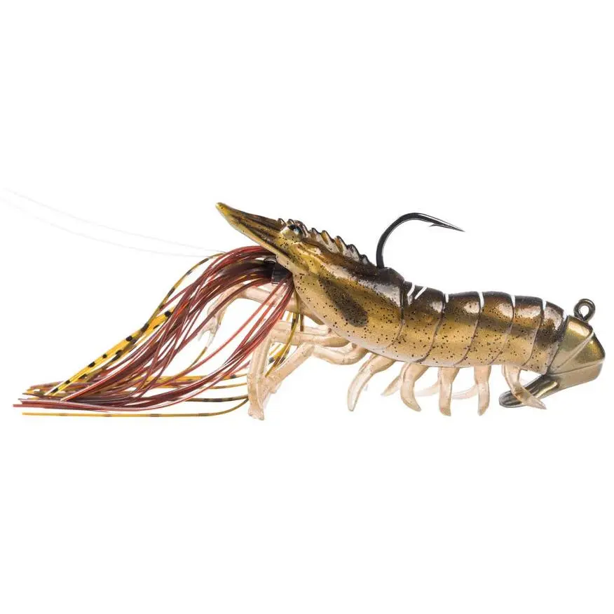 LiveTarget Shrimp Hollow Body Jig - Sinking Soft Plastic Fishing Lures (3 in - 3/8 oz, Multi-Size) with Hollow Body Design, Internal Rattle, Pre-Rigged Build, Mimic Real Shrimp Profiles, Casting/Retrieval Movement, Deception for Saltwater Game Fish