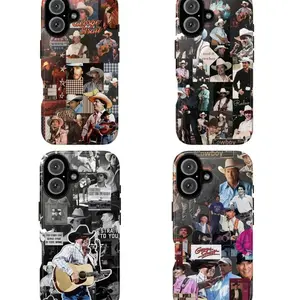 George Strait Phone Case, Collage Art Design, Pure Country Music Fan Gift, For iPhone 17 16 15 14 13 12 11, Samsung S21–S25 Ultra F
