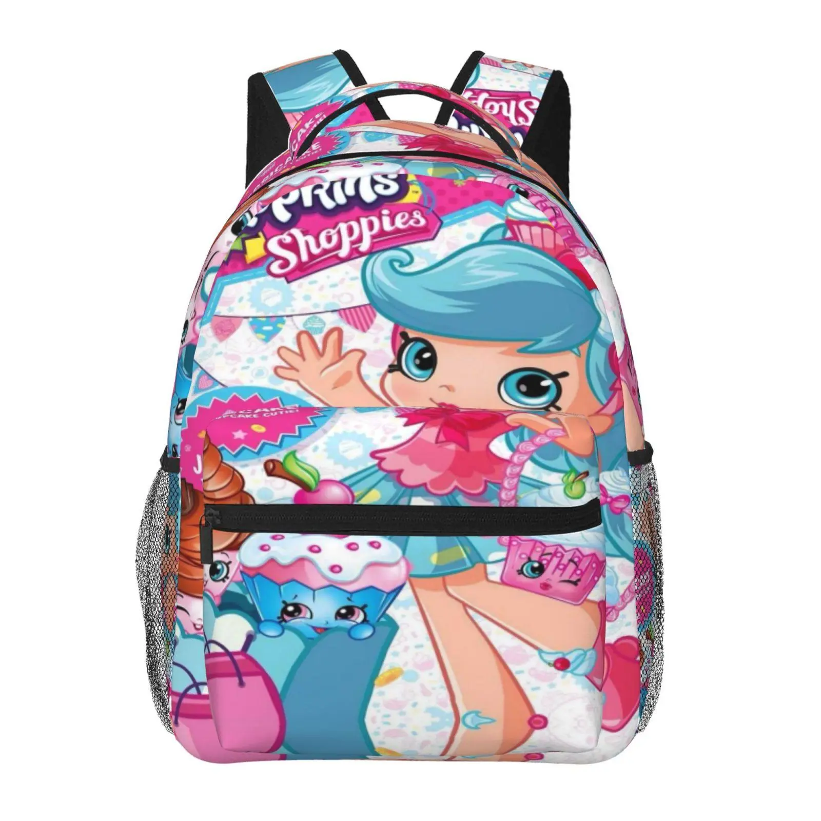 Cute Shopkins kids’ backpacks for school—large capacity, all-over print; Shopkins laptop daypacks for daily campus use; durable, lightweight Shopkins school bags for teens and students