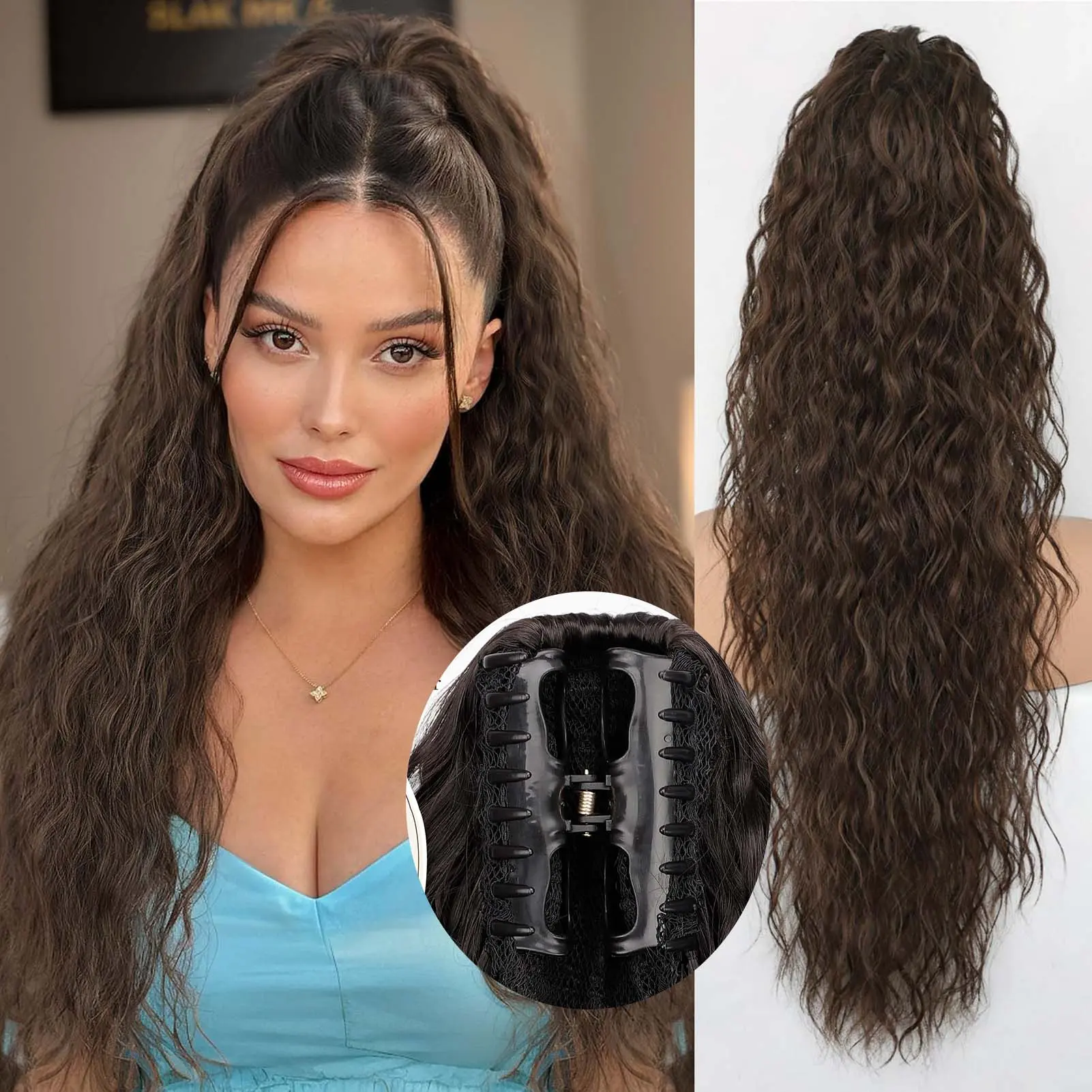 Claw Clip 30inch Medium Brown