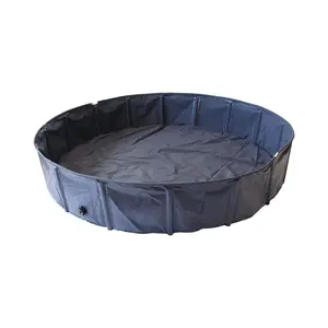 Midlee Navy Blue Dog Pool – 63" Foldable Pet Swimming Pool