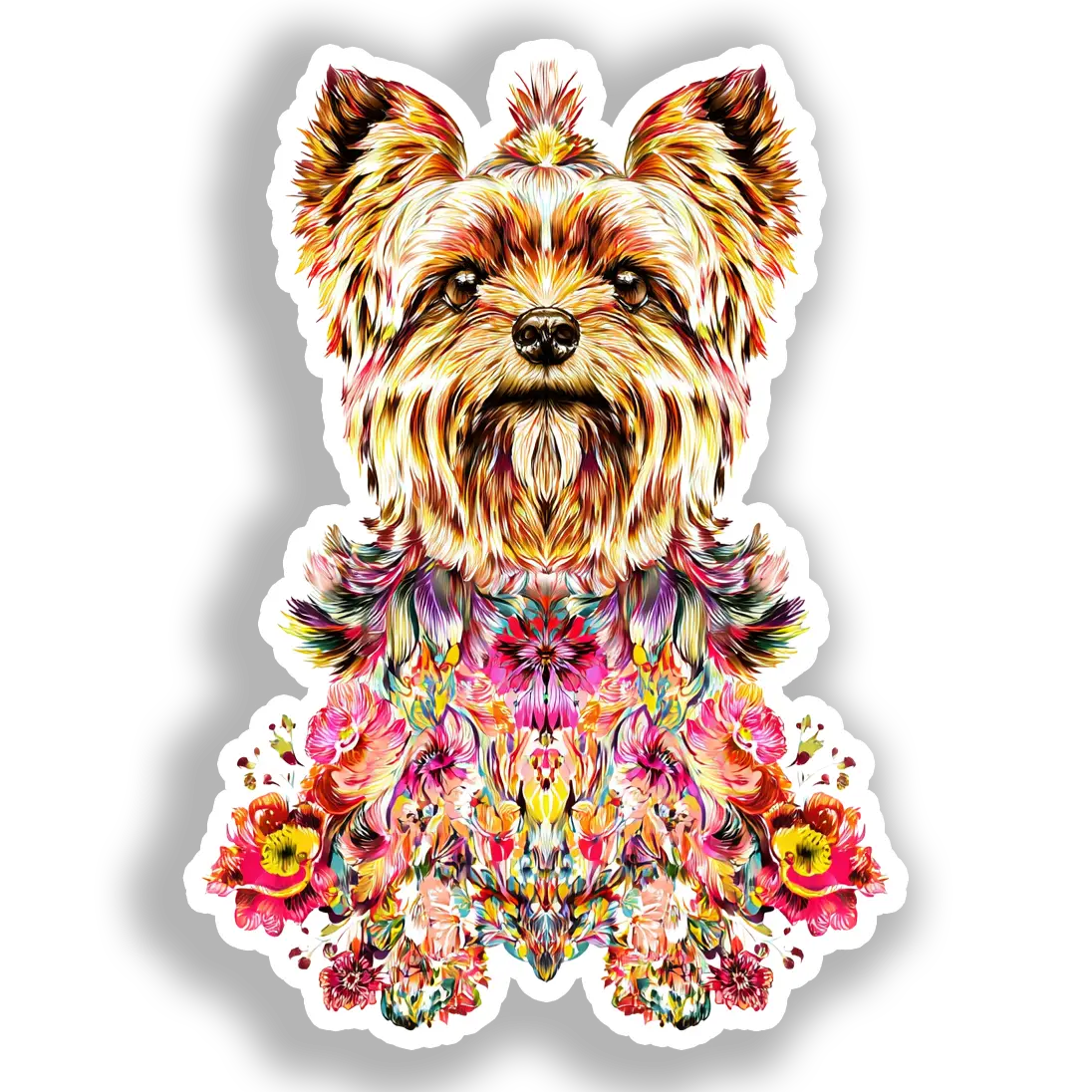 Yorkshire Terrier Dog Vinyl Decal Sticker for Car, Laptop, Tumbler and more # A017222-4" x 4"