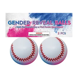 Gender Reveal Poly Bag - 2 Pack with Header Softball - Pink & Blue Color Options