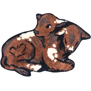 Steady Hands Twice as Many Stars Rug 22"x30" Non-Slip Brown White Cow Calf Stars Constellations