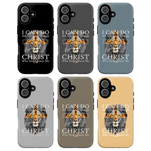 "I Can Do All Things Through Christ" Christian Lion Phone Case – Phil 4:13 Bible Verse, Religious Cross Art, Inspirational Faith Quote Design, Gift for Him & Her Cover for iPhone 17 16 15 14 13 12 11 Pro Max Plus, Samsung Galaxy S26 S25 S24 S23 S22 Ultra,