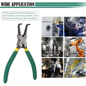 Spring Clip Pliers, Multi-Function Expansion Pliers, Clip Ring Pliers, Yellow Clip Pliers, 4-Piece Set, For Internal and External Use retaining